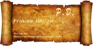 Prokopp Dóra névjegykártya