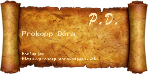 Prokopp Dóra névjegykártya